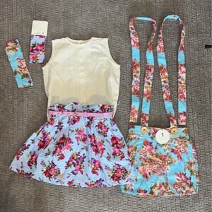 Lacey Lane Suspender Shorts Paperbag Skirt Belt & Blouse Lot 4/5